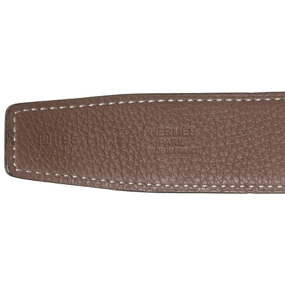 Hermes Box Togo 32mm H Belt 95 Etoupe Black 3 of 7