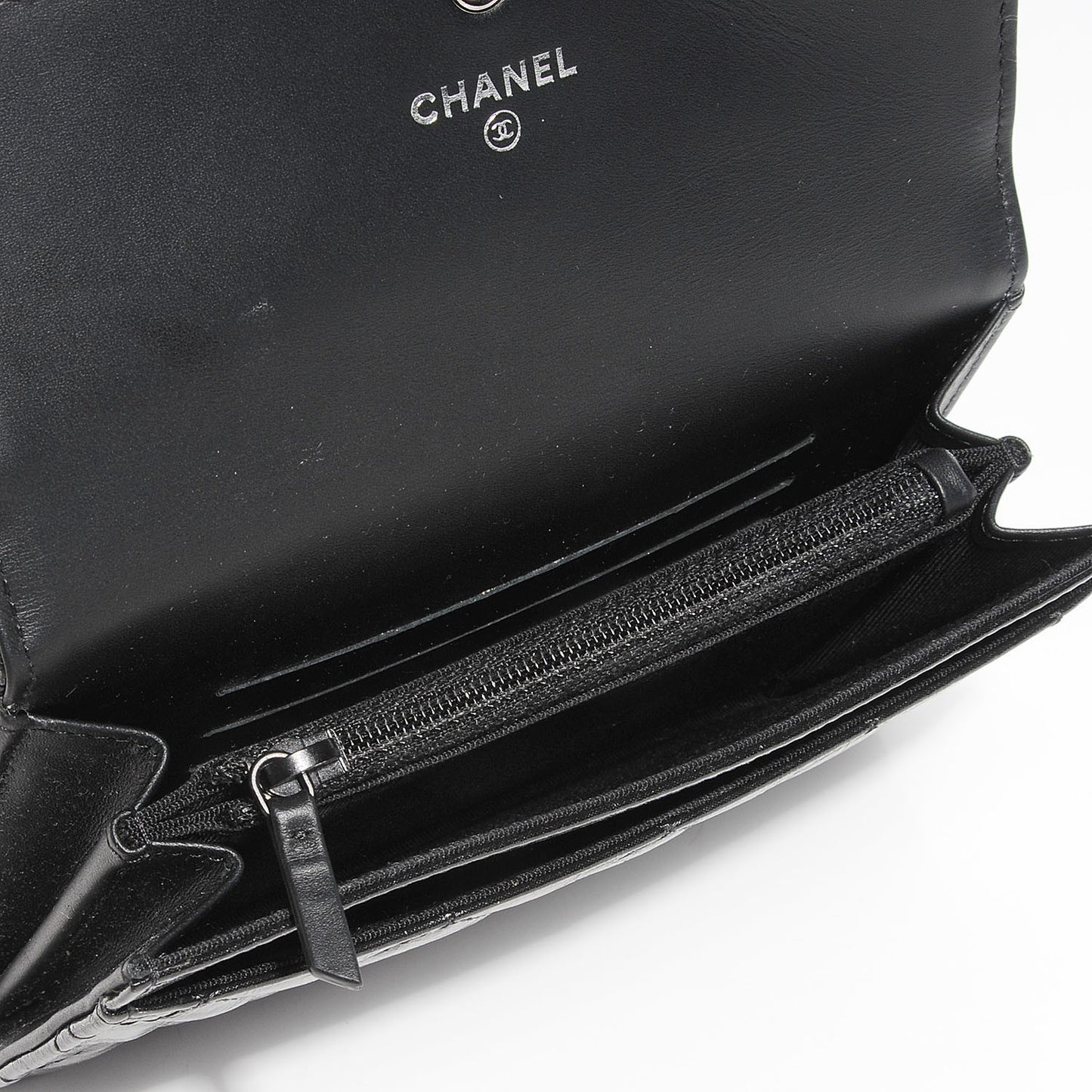 Glazed Calfskin Quilted Reissue Small Flap Wallet Black