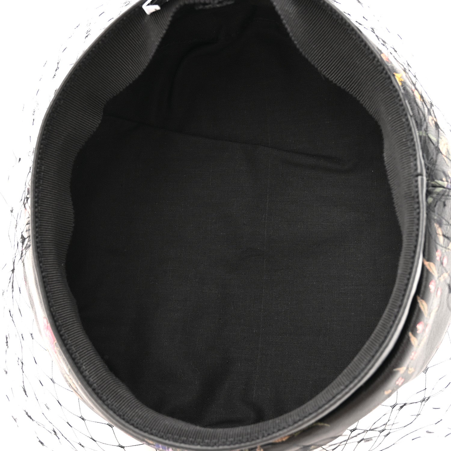 Christian Dior Lambskin Petites Fleurs Arty Beret Cap With Veil 58 Black 7 of 8