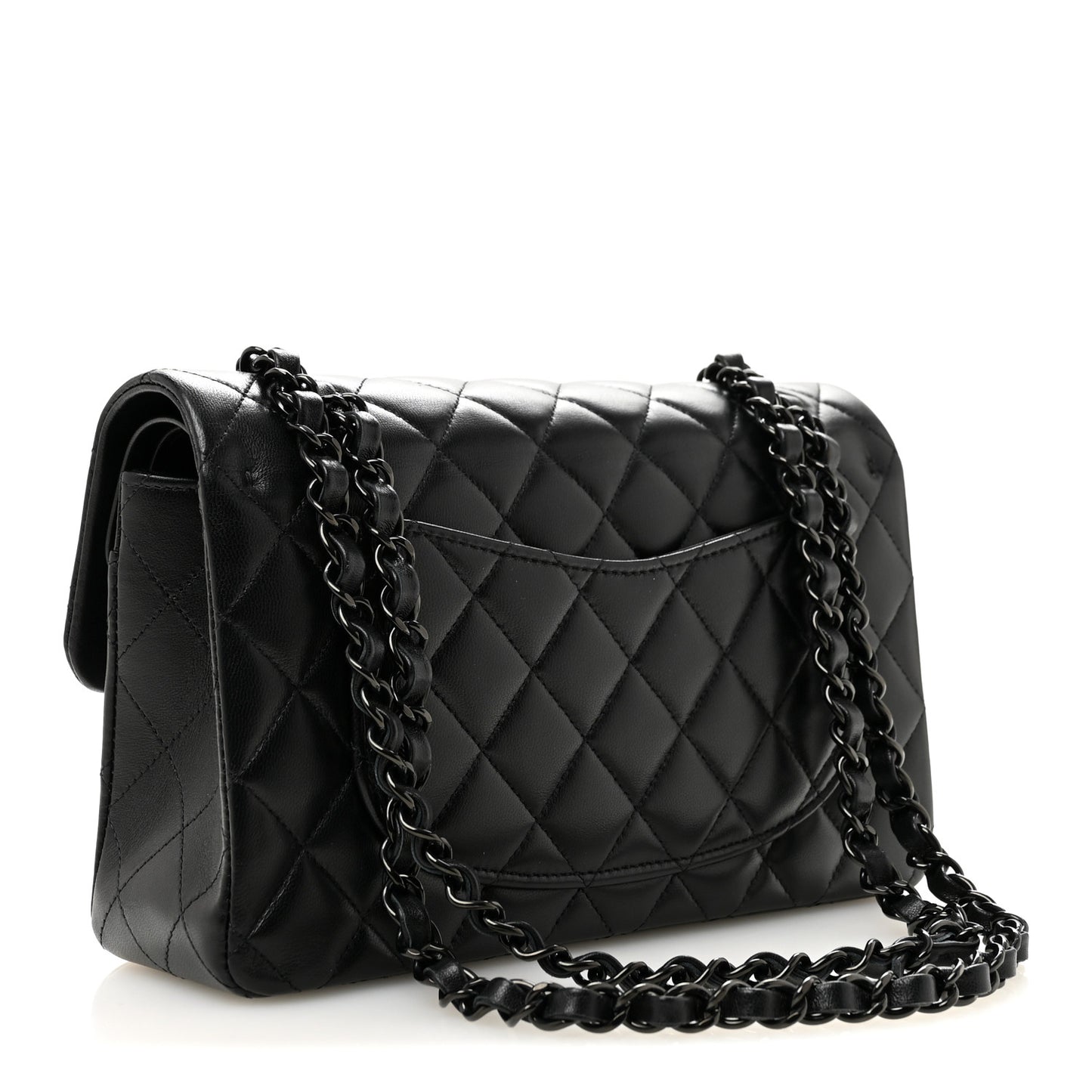 Lambskin Quilted Small Double Flap So Black