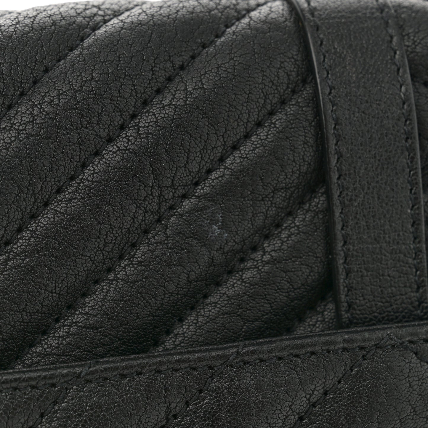 Sheepskin Matelasse Chevron Monogram Medium College Bag Black