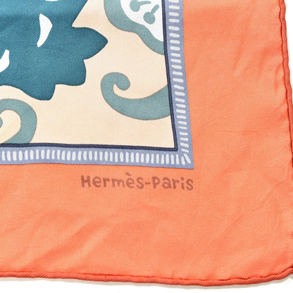 Hermes Silk Twill L Annee Du Dragon Pocket Square Scarf 2 of 6