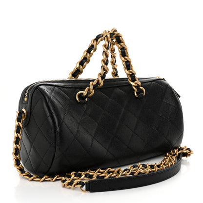 Chanel Caviar Quilted Fashion Therapy Bowling Bag Black 3 of 10