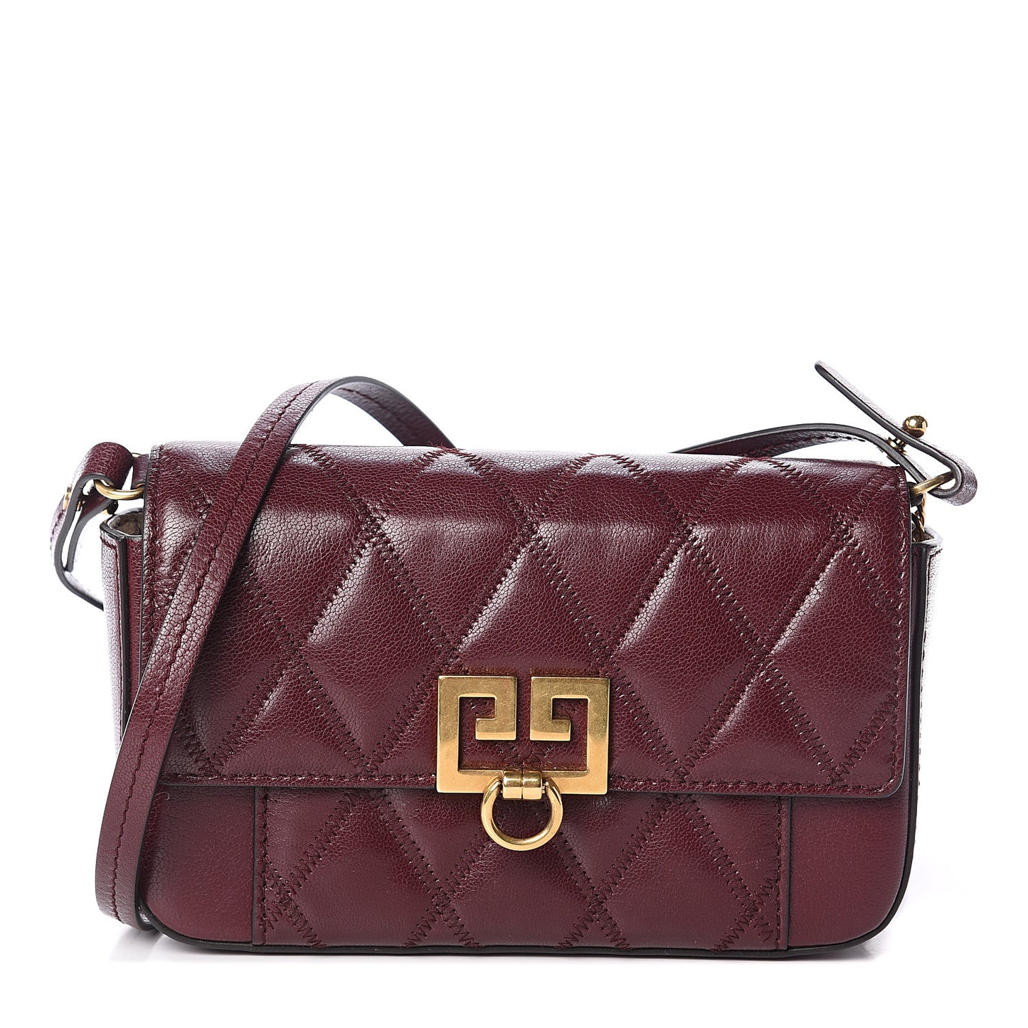 Goatskin Quilted GV3 Mini Pocket Convertible Bag Aubergine