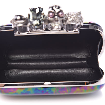 Alexander McQueen Patent Skull Knuckle Oil Slick Duster Box Clutch Multicolor 5 of 11