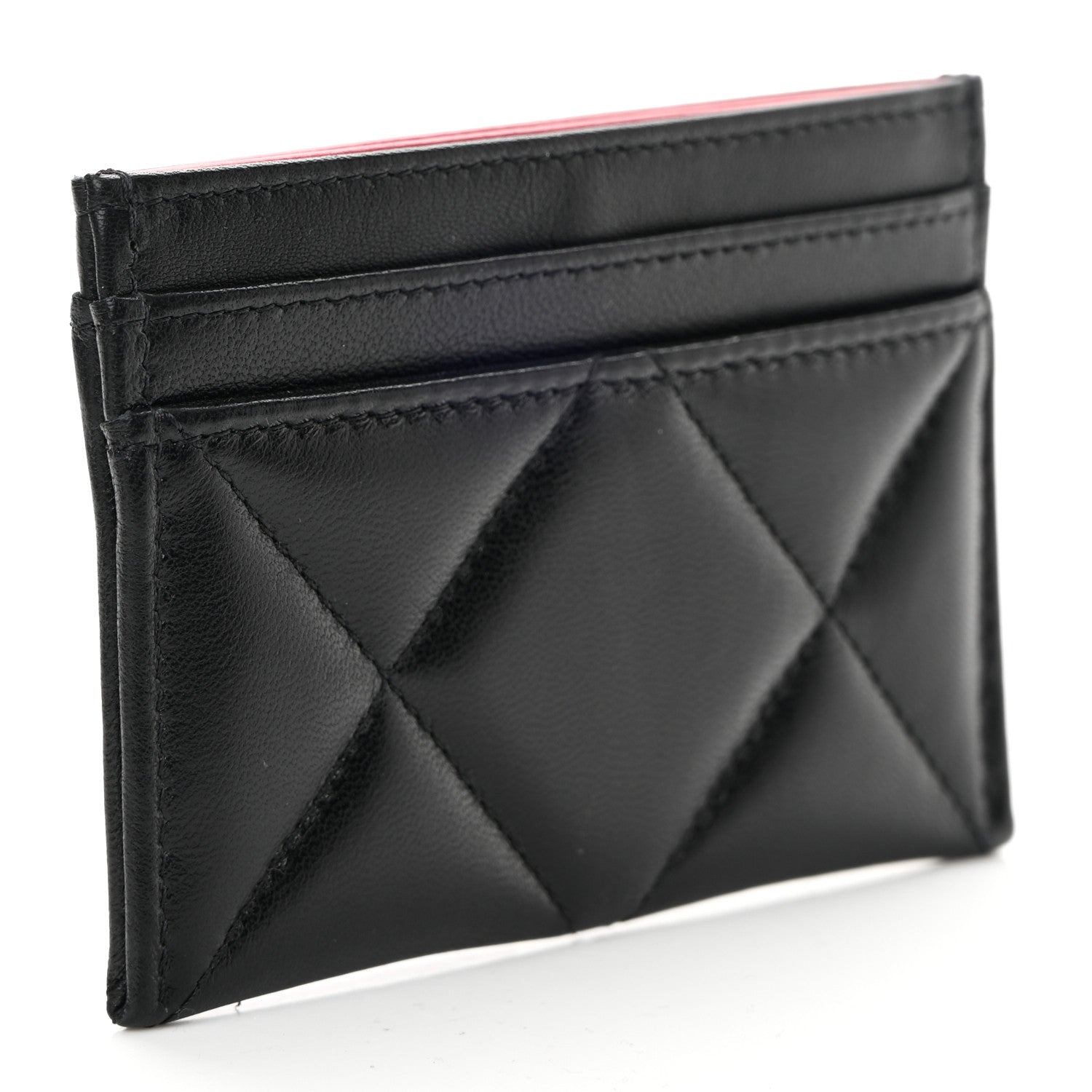 Chanel Lambskin Quilted Chanel 19 Card Holder Black 2 of 7