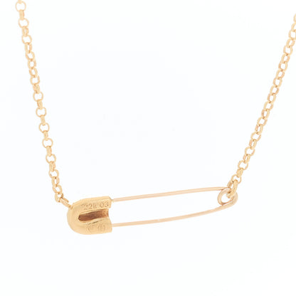 Chrome Hearts 22K Yellow Gold Diamond Safety Pin Chain Necklace 6 of 6