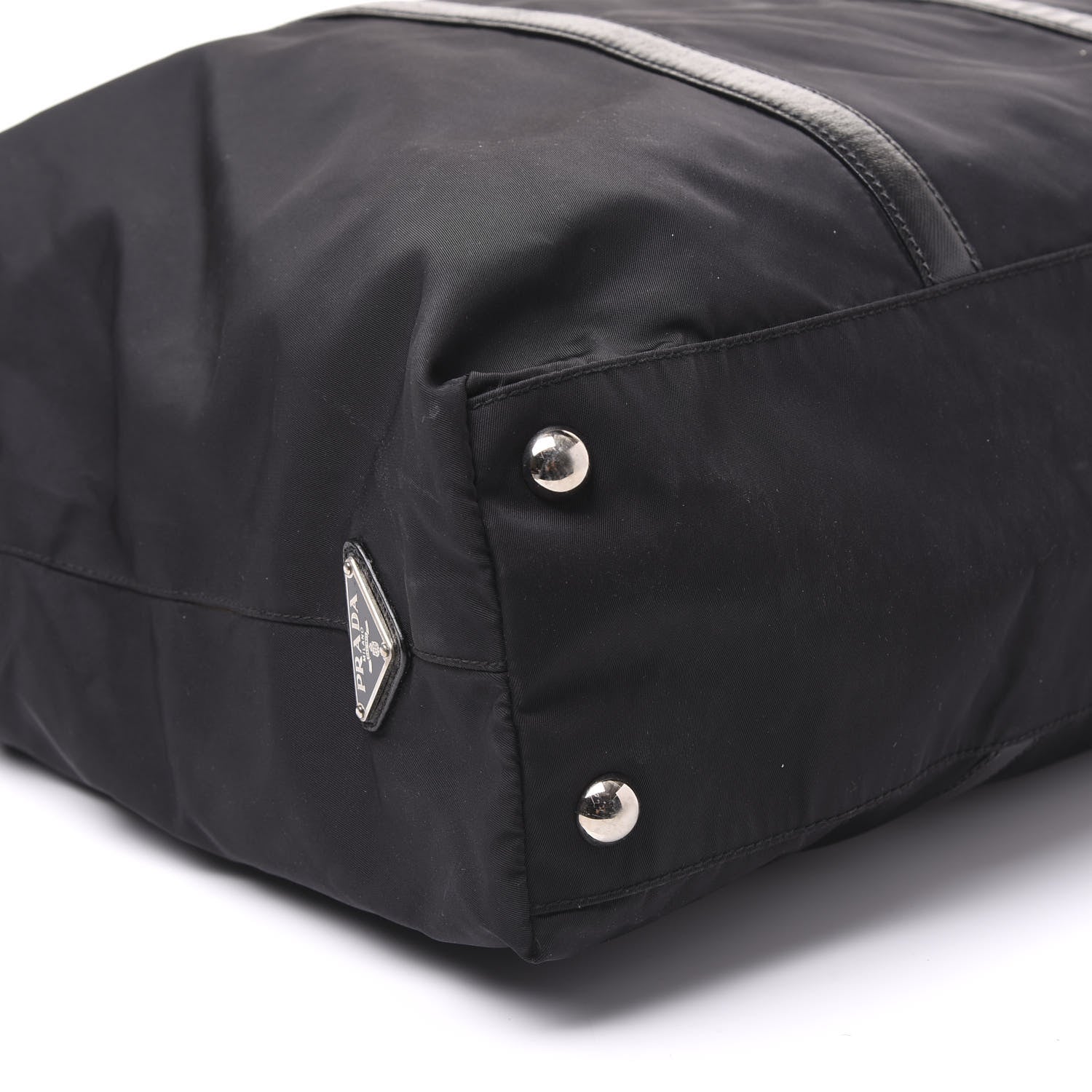 Prada Tessuto Nylon Saffiano Weekender Black 7 of 8