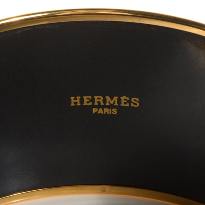 Hermes Enamel Printed Tohu Bohu Extra Wide Bracelet Orange 70 3 of 6