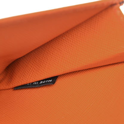 Prada Saffiano Metal Oro Chain Wallet Papaya 8 of 8