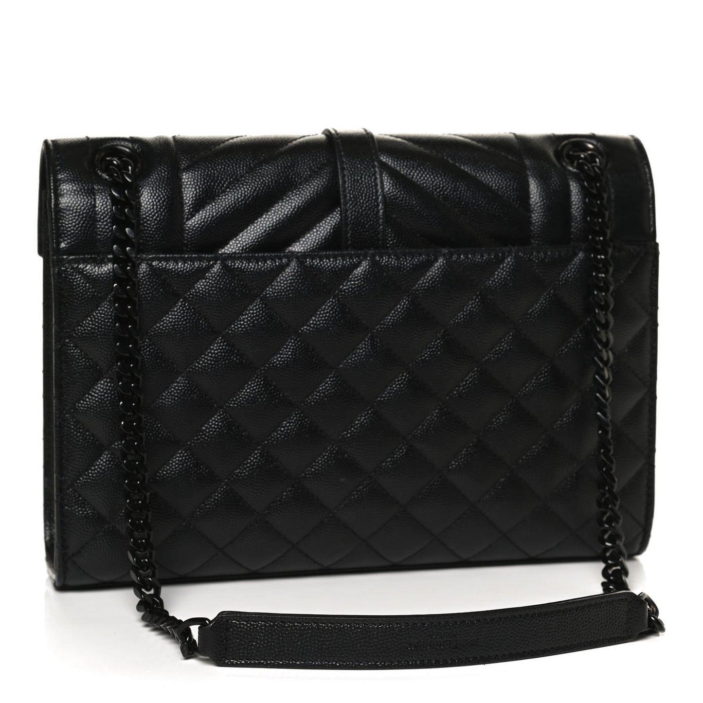 Grain De Poudre Textured Mixed Matelasse Triquilt Medium Monogram Satchel Black