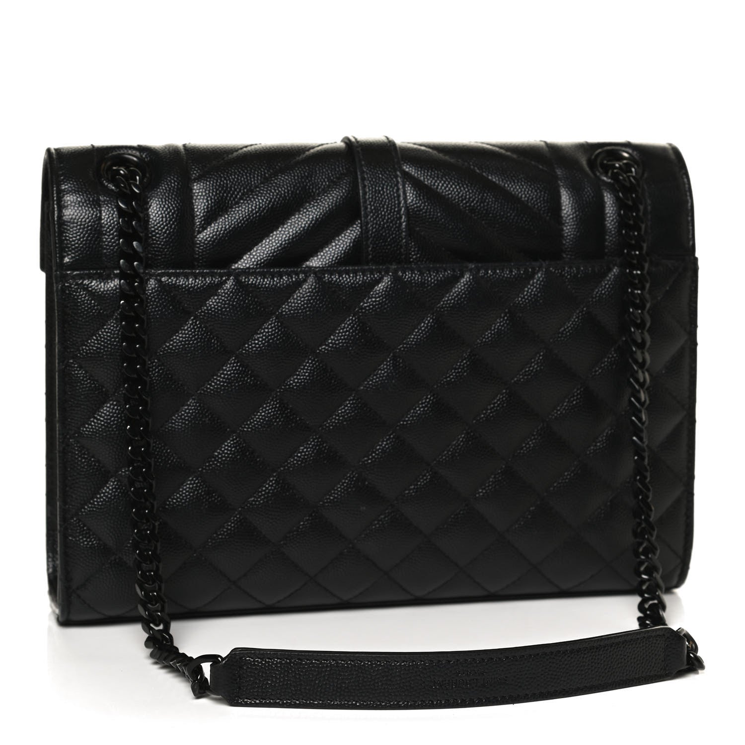 Saint Laurent Grain De Poudre Textured Mixed Matelasse Triquilt Medium Monogram Satchel Black 2 of 10