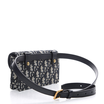 Christian Dior Oblique Saddle Belt Bag Blue 2 of 7