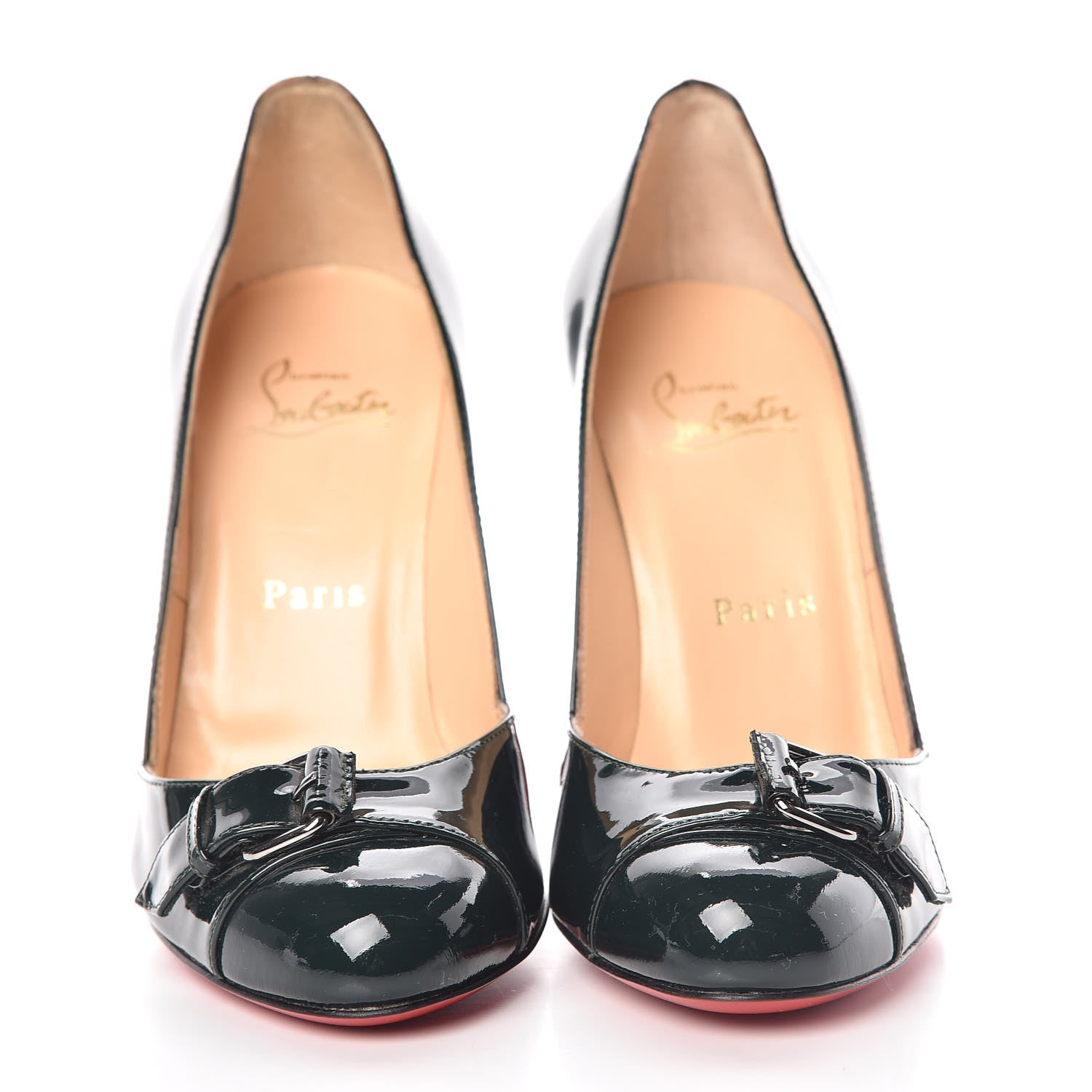 Christian Louboutin Patent Lilibelt 85 Pump 35.5 Dark Green 2 of 11