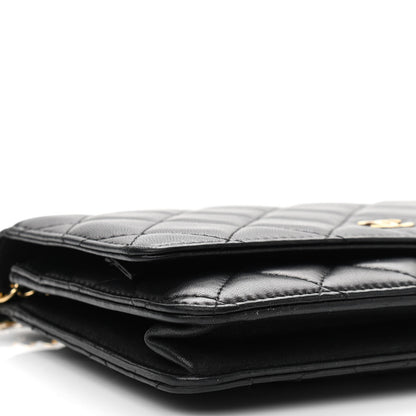 Chanel Lambskin Quilted Wallet On Chain WOC Black 11 of 13