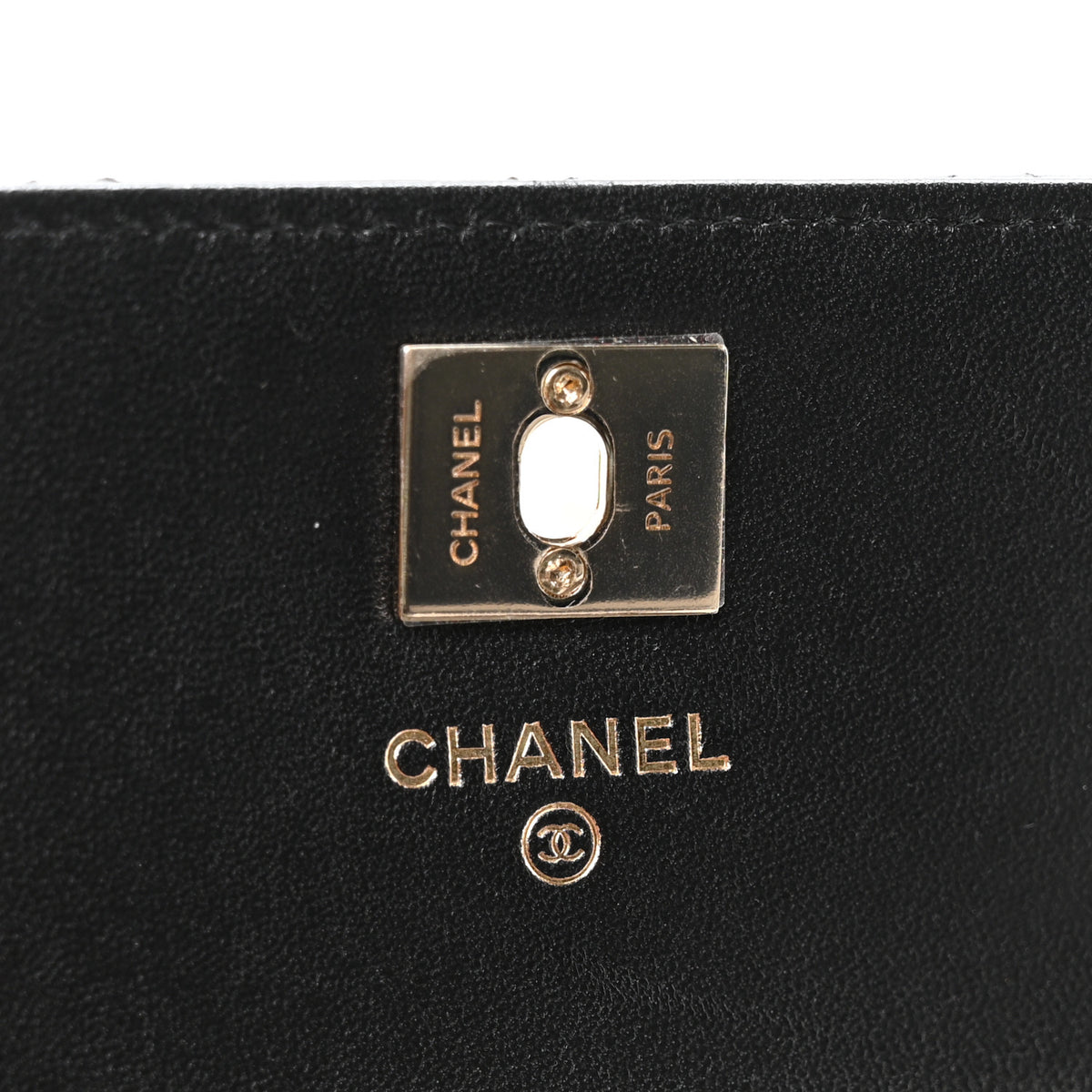 Lambskin Quilted Trendy CC Chain Clutch WOC Black