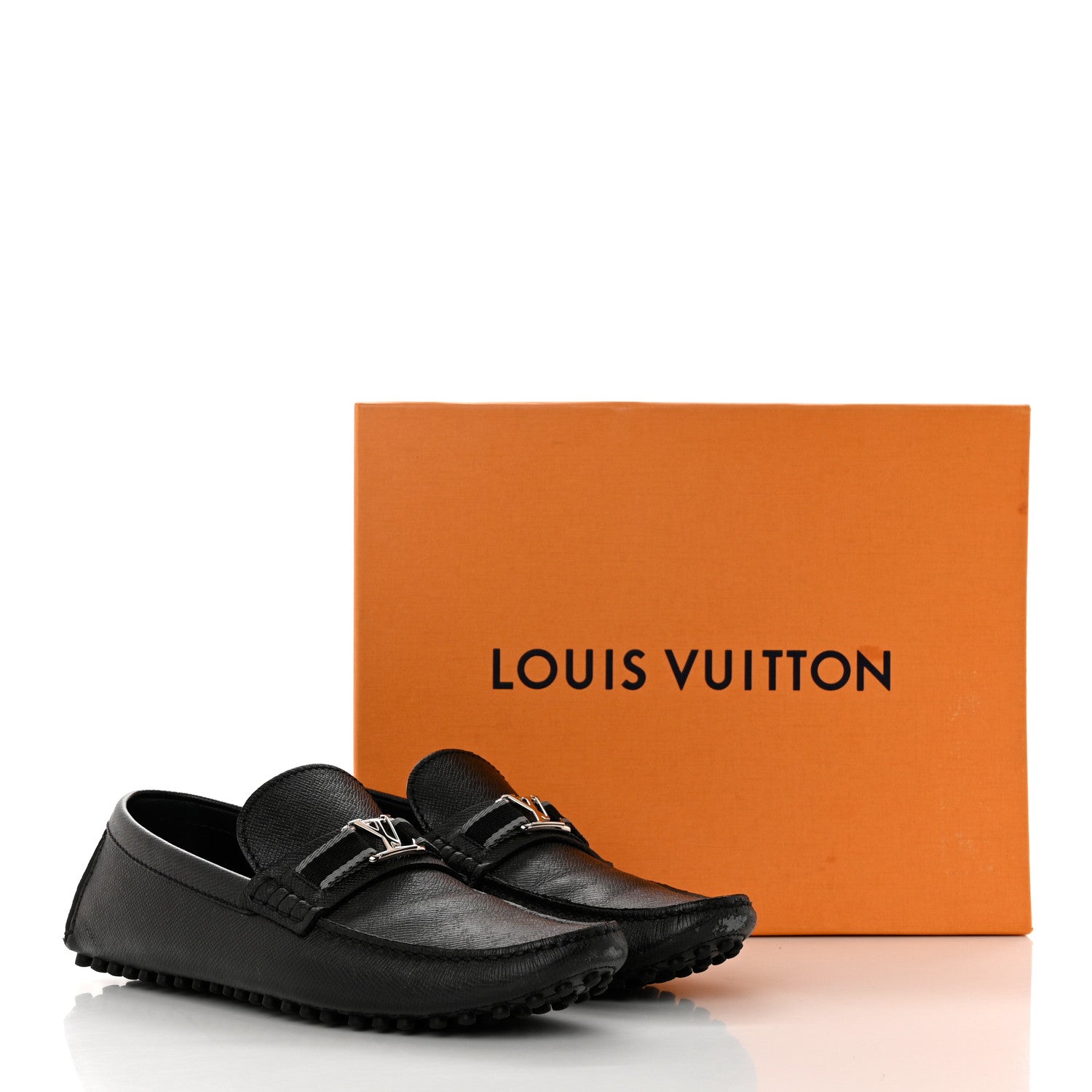 Louis Vuitton Taiga Hockenheim Moccasin Loafers 8.5 Black 10 of 10
