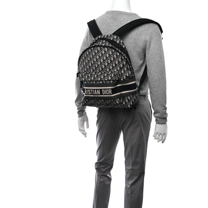 Christian Dior Oblique Diortravel Backpack Blue 2 of 10