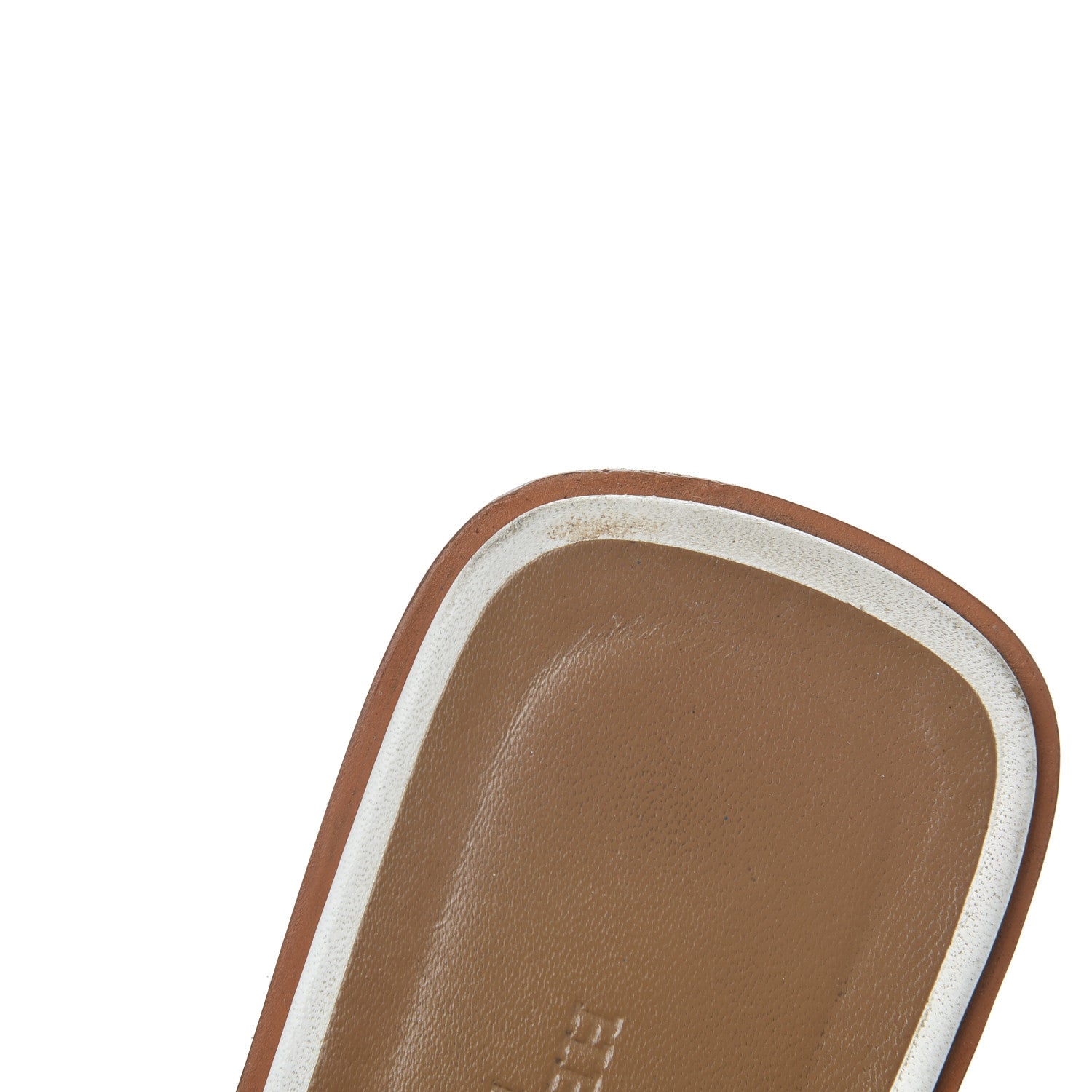 Hermes Box Calfskin Oran Sandals 38.5 White 9 of 24