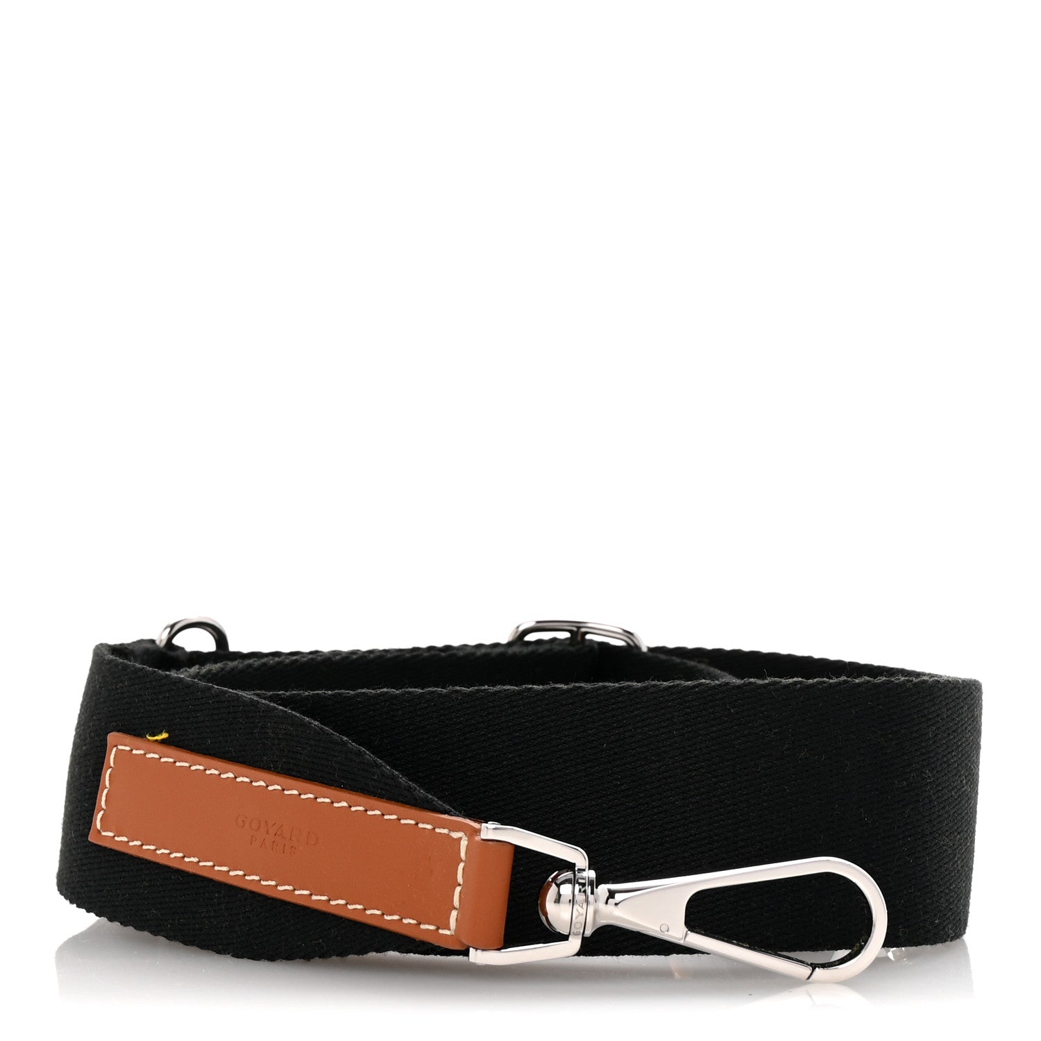 Goyard Canvas Calfskin Adjustable Shoulder Strap Black Gold 1 of 5