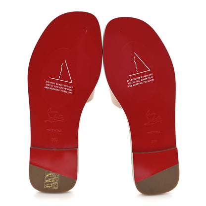 Christian Louboutin Calfskin Logo Embossed So CL 55 Mule Flat 36.5 Leche 6 of 9