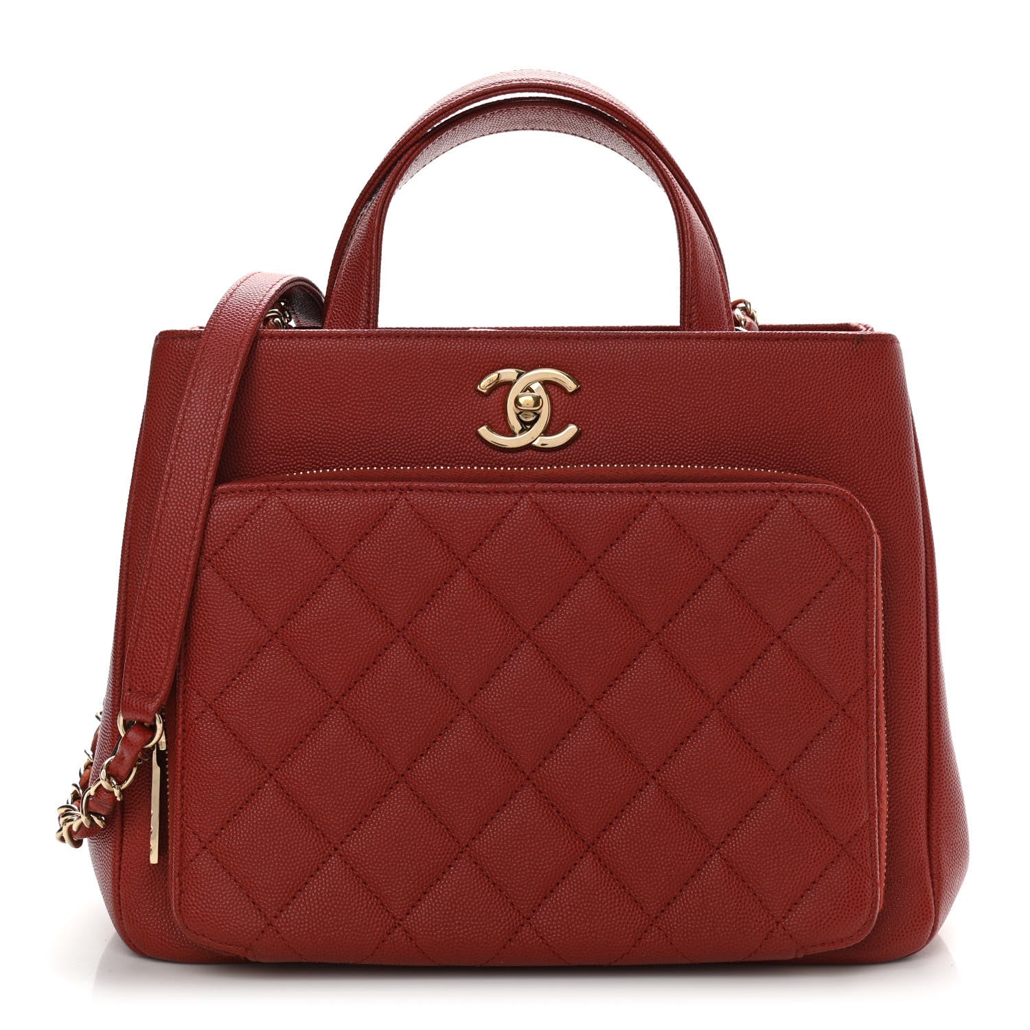 Chanel Caviar Quilted Small Business Affinity Shopping Bag Red 1 of 11