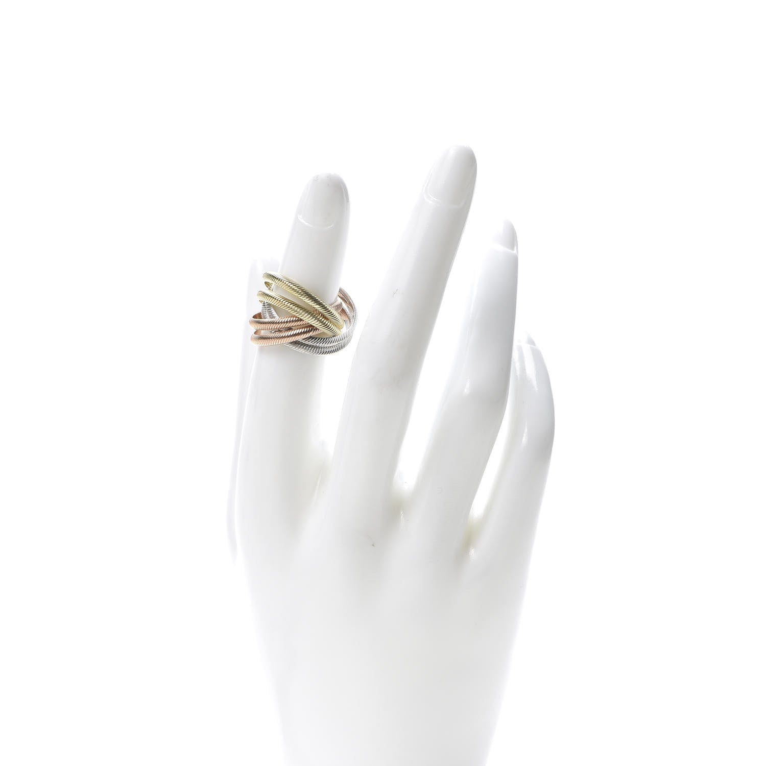 Tiffany 18K Yellow Pink White Gold Six-Band Rolling Ring 49 4.75 2 of 5