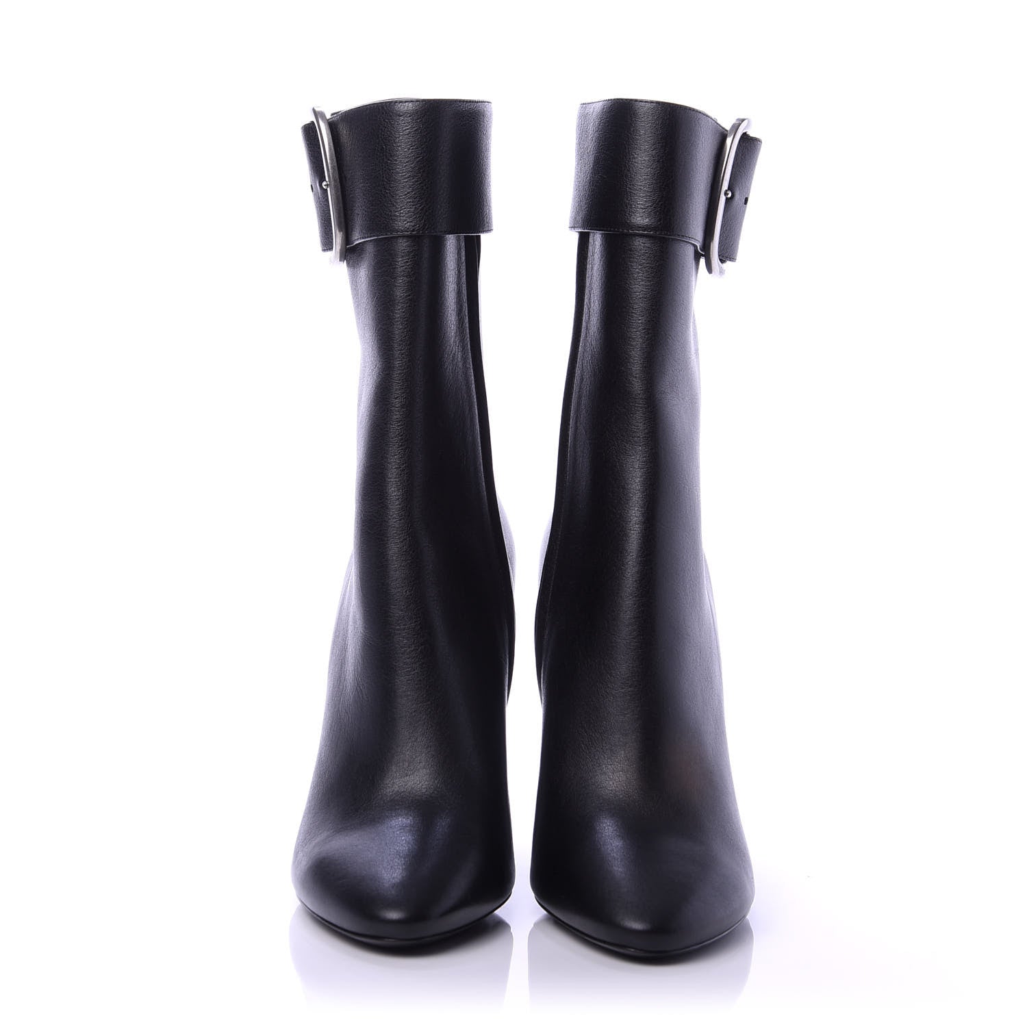 Saint Laurent Calfskin Joplin Buckle Booties 39 Black 2 of 11