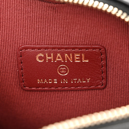 Chanel Lambskin Quilted CC In Love Heart Waist Belt Bag With Chain Black 6 of 10