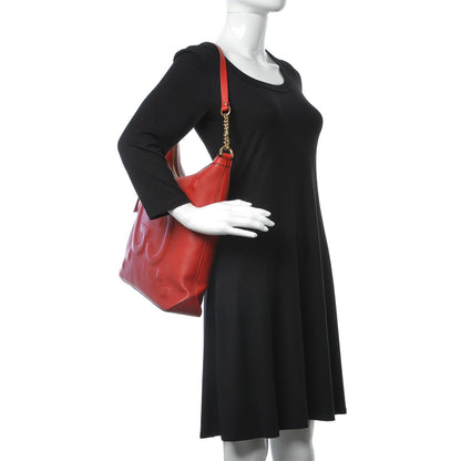 Gucci Apollo Calfskin GG Dadini Embroidered Chain Hobo Hibiscus Red 2 of 8