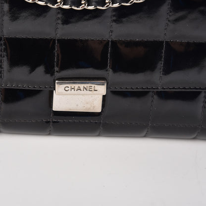 Chanel Patent Chocolate Bar Chain Clutch Black 18 of 23