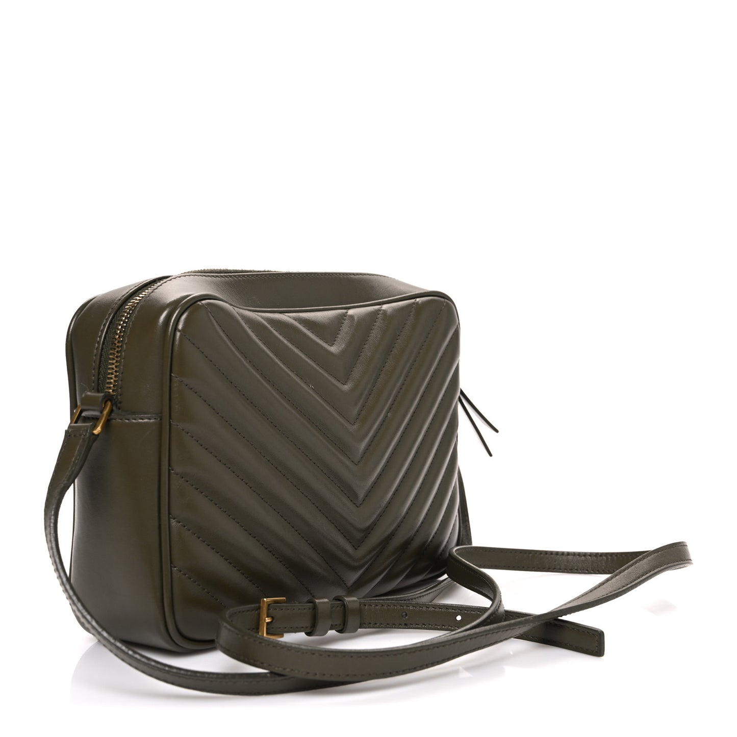 Calfskin Matelasse Monogram Lou Camera Bag Military Olive