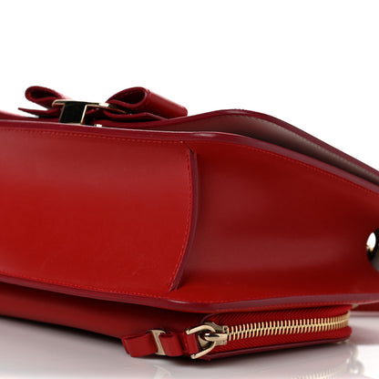 Salvatore Ferragamo Smooth Calfskin Vara Bow Chain Flap Crossbody Lipstick Hyacinth 8 of 8