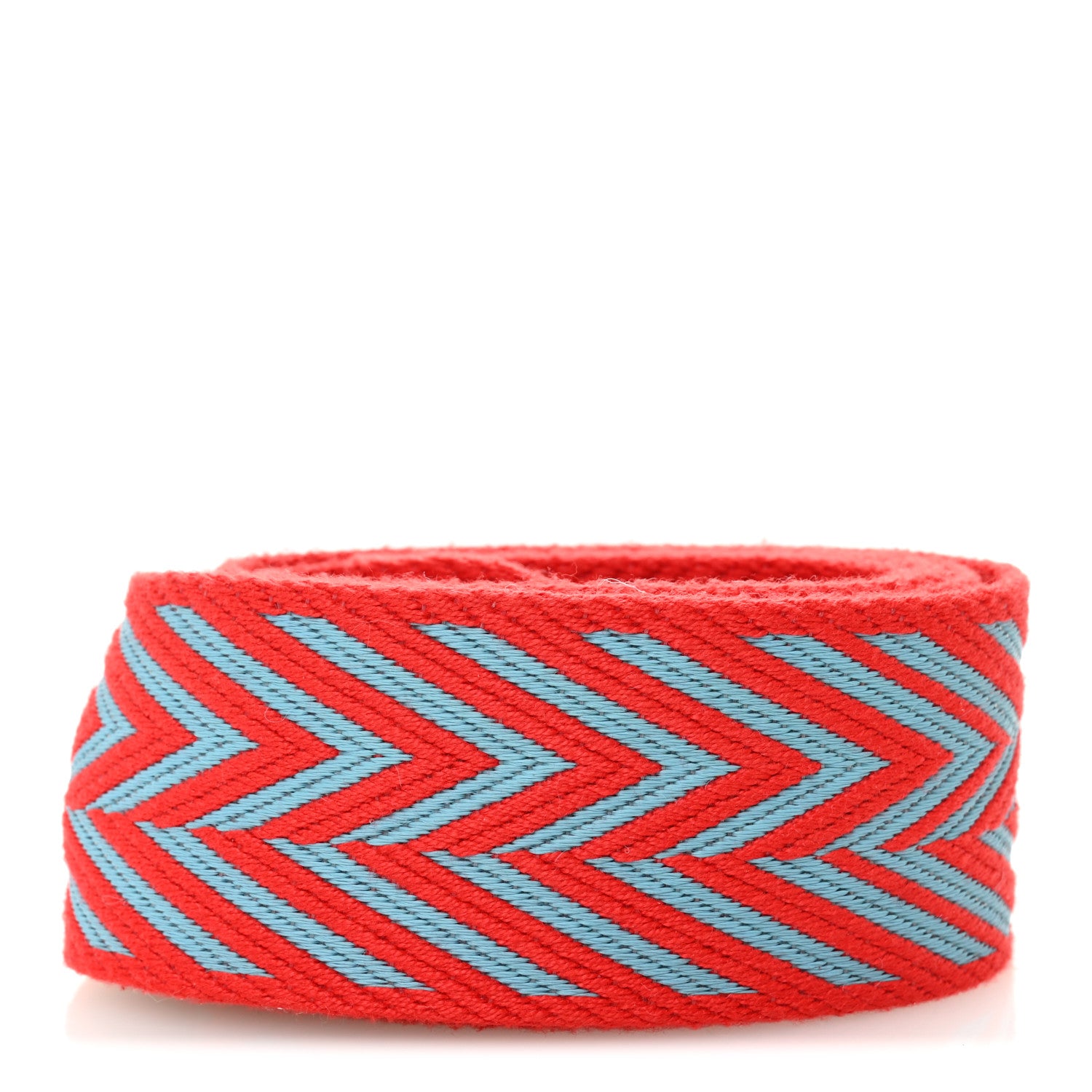 Hermes Toile Swift 50mm Sangle ZigZag Shoulder Strap Rouge De Coeur Bleu Du Nord 2 of 5