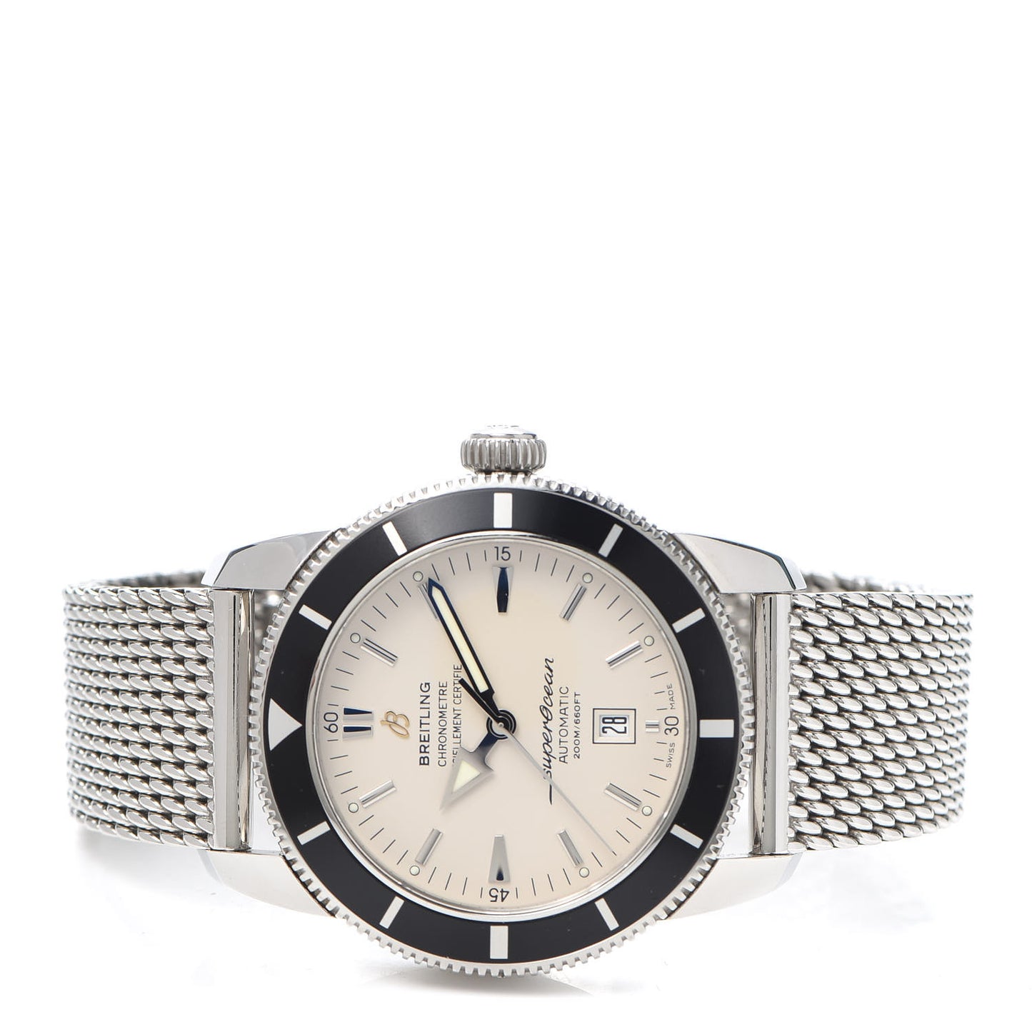 Stainless Steel 46mm Super Ocean Heritage Automatic Watch White A1732024