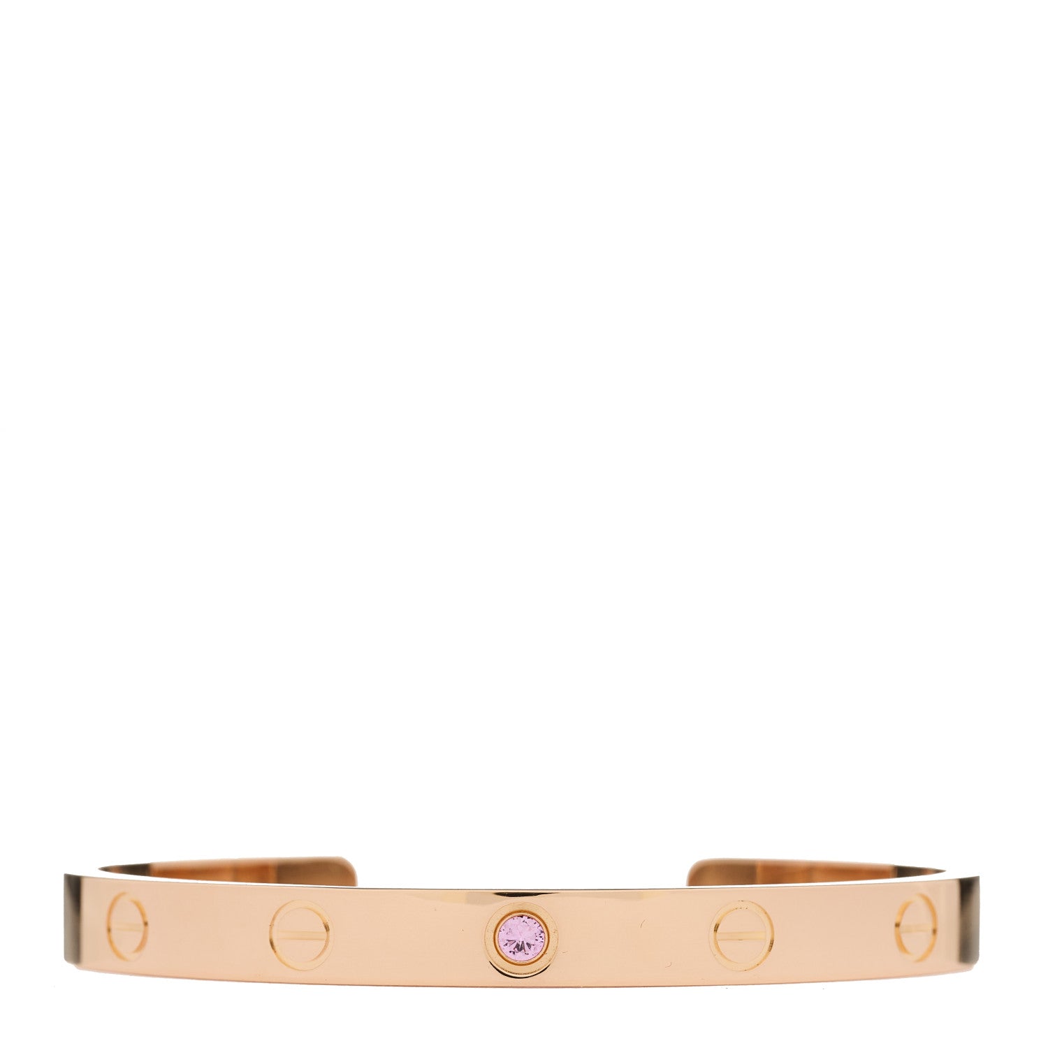 Cartier 18K Pink Gold Pink Sapphire LOVE Cuff Bracelet 17 1 of 3
