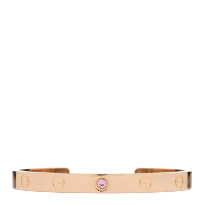 Cartier 18K Pink Gold Pink Sapphire LOVE Cuff Bracelet 17 1 of 3