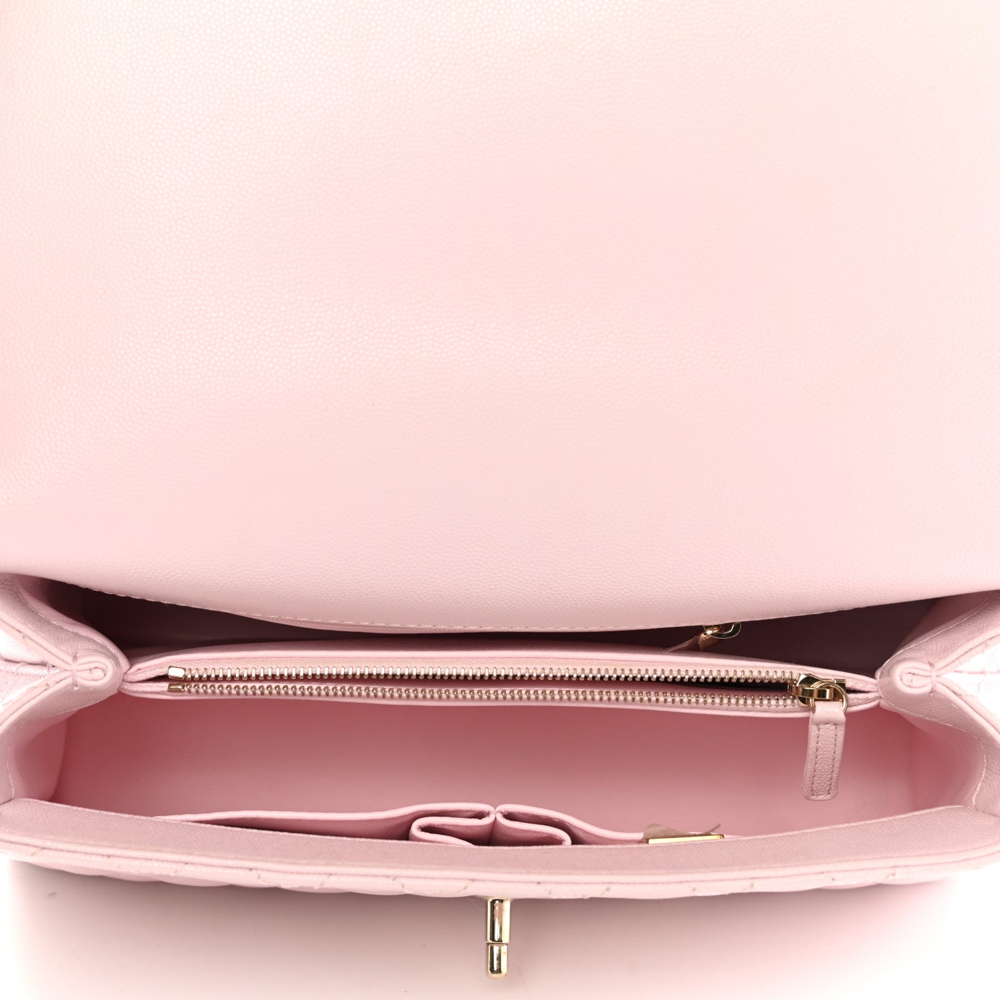 Caviar Quilted Small Coco Handle Flap Light Pink