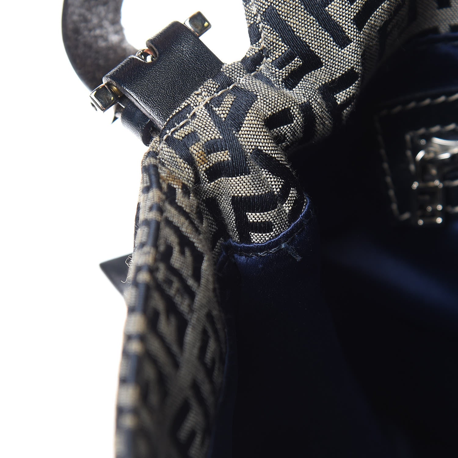 Fendi Zucchino Mama Baguette Navy 13 of 13