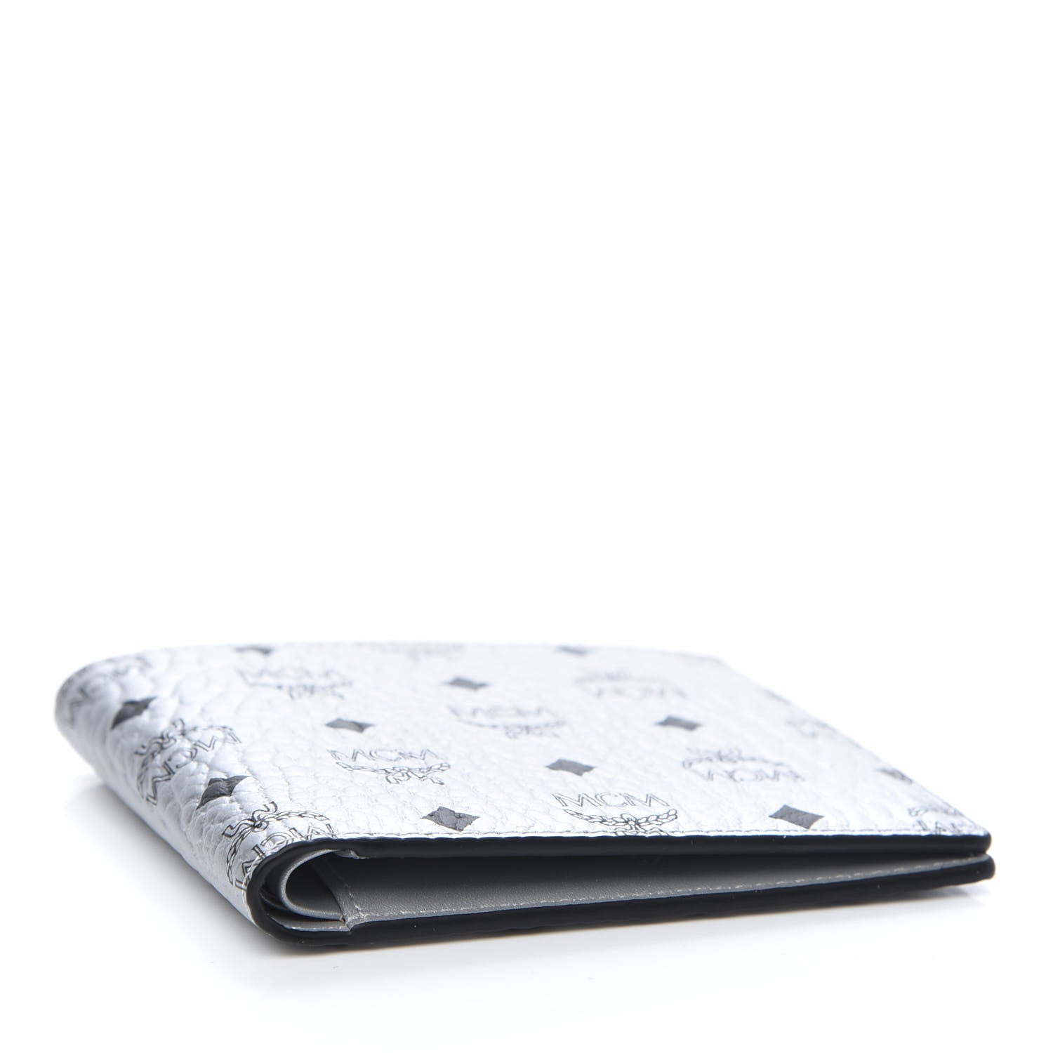 MCM Metallic Visetos Bi-Fold Wallet Silver 4 of 9