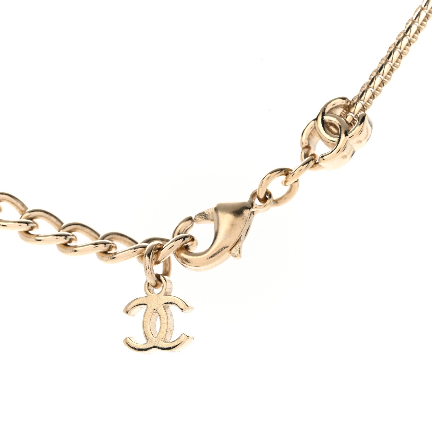 Chanel Metal CC Short Chain Necklace Gold 6 of 7