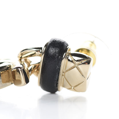 Chanel Lambskin CC Turnlock Drop Earrings Gold Black 5 of 6