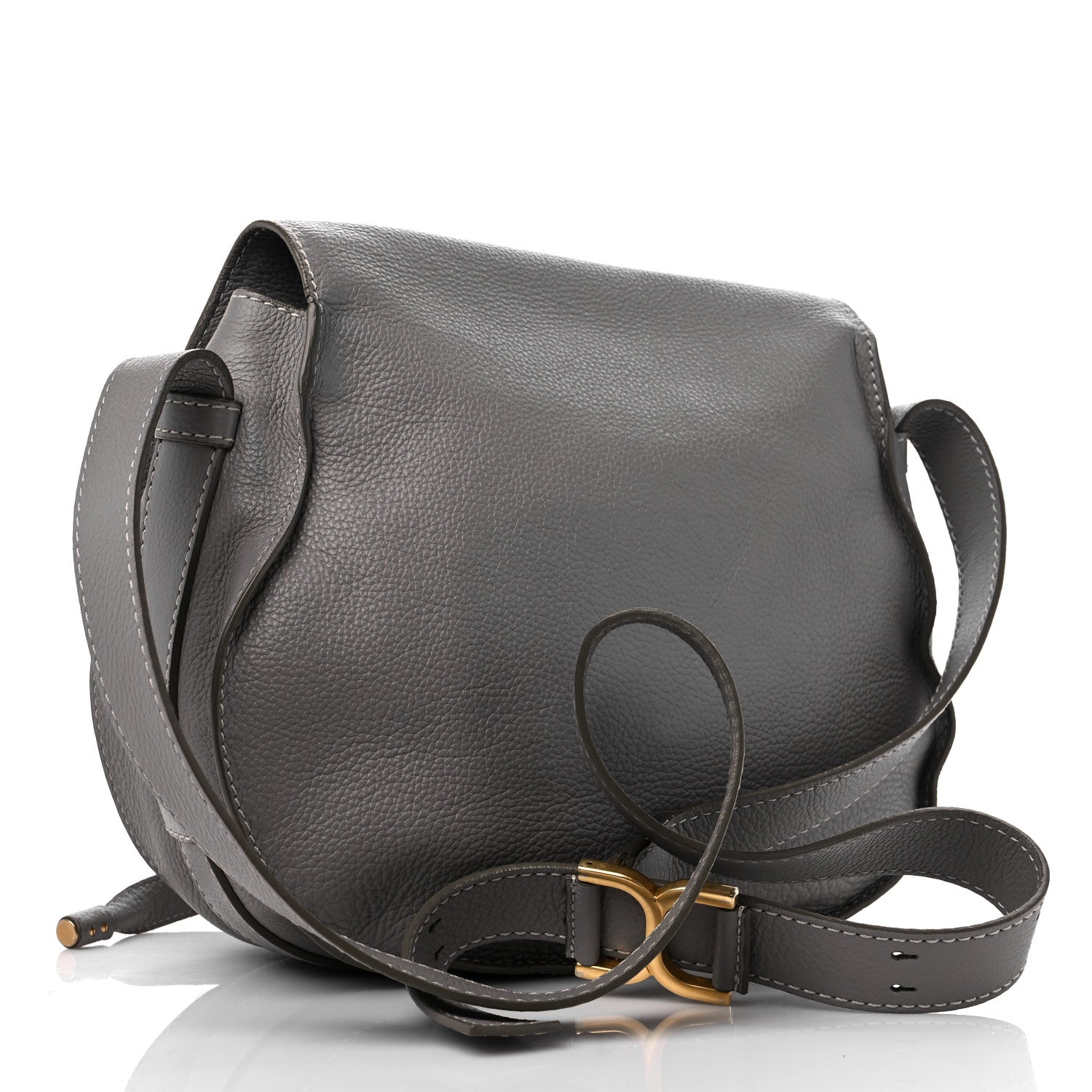 Chloe Calfskin Medium Marcie Round Crossbody Bag Cashmere Grey 3 of 12