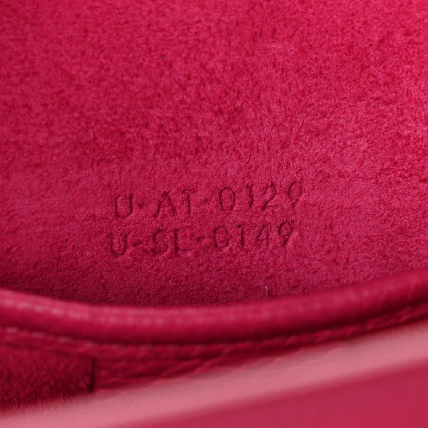 Drummed Calfskin Nano Luggage Fuchsia