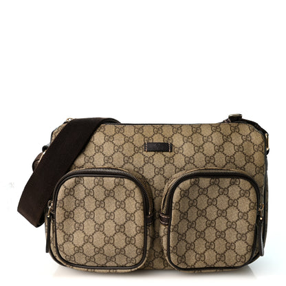 Gucci GG Plus Monogram Front Pocket Messenger Dark Brown 1 of 11