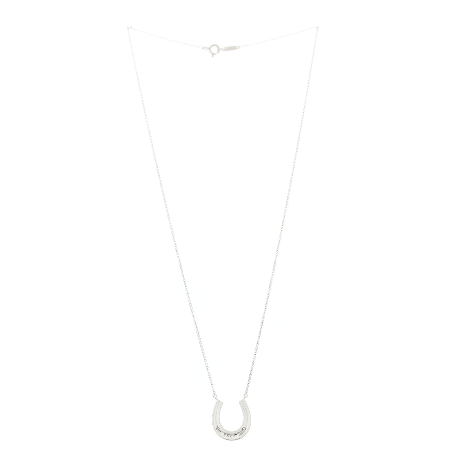 Tiffany Sterling Silver 1837 Horseshoe Pendant Necklace 3 of 5