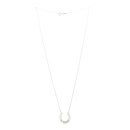 Tiffany Sterling Silver 1837 Horseshoe Pendant Necklace 3 of 5