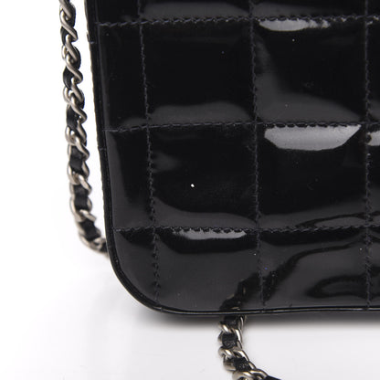 Chanel Patent Quilted East West Chocolate Bar Flap Black 9 of 14