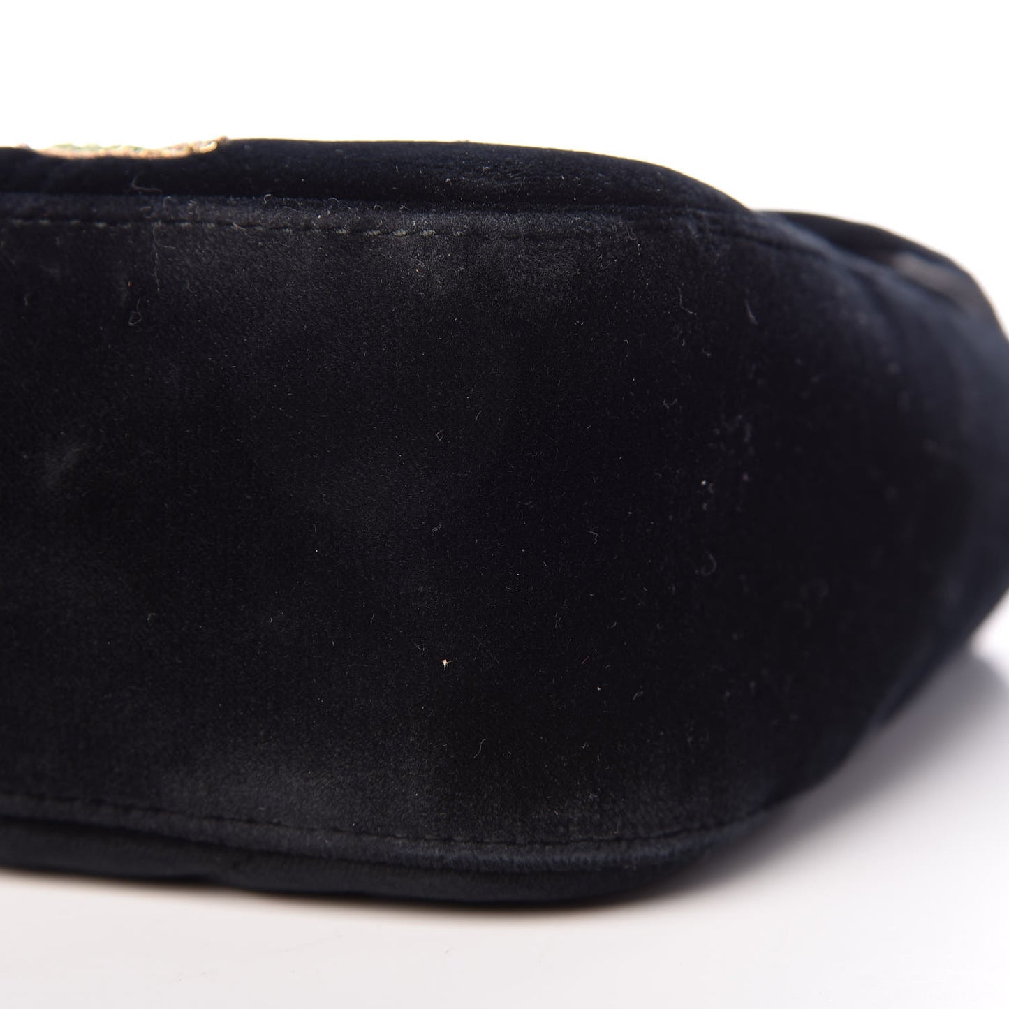 Velvet Matelasse Loved Embroidered Medium GG Marmont Shoulder Bag Black