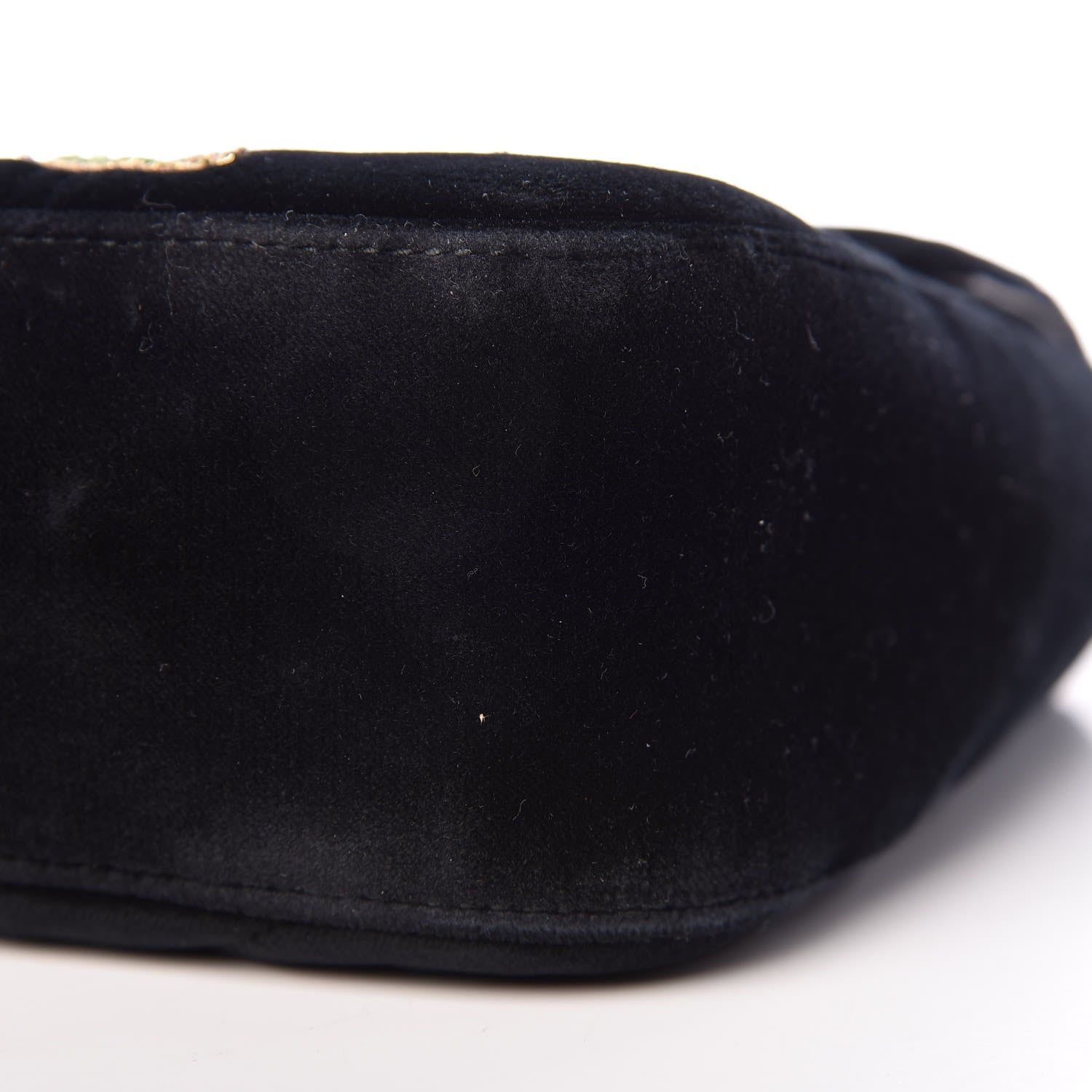 Gucci Velvet Matelasse Loved Embroidered Medium GG Marmont Shoulder Bag Black 9 of 11